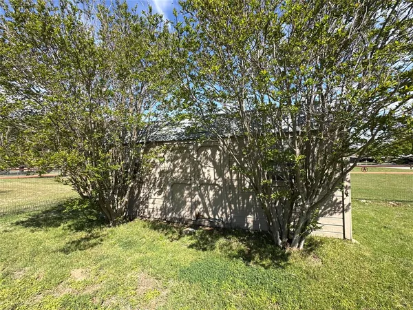 a view of yard from a tree