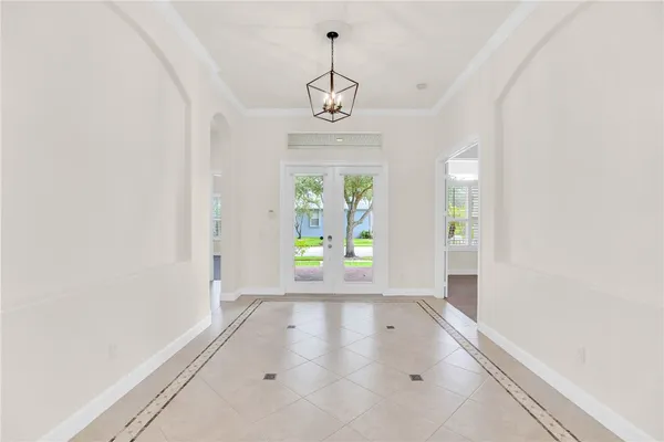 a view of an entryway with a window