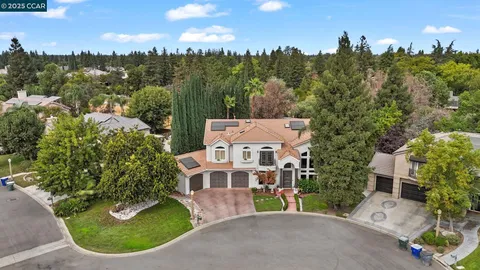 an aerial view of a house