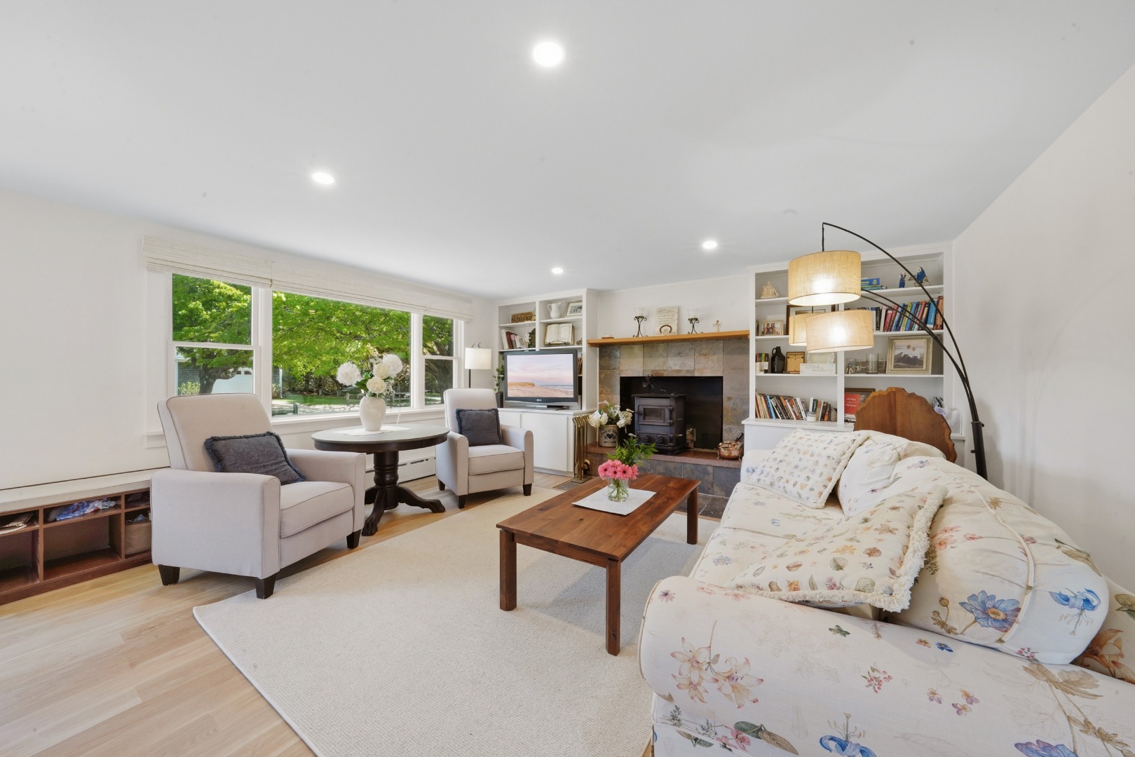 3 Newtown Road Nantucket, MA 02554 - Photo 7 of 20 a living room with furniture and a fireplace