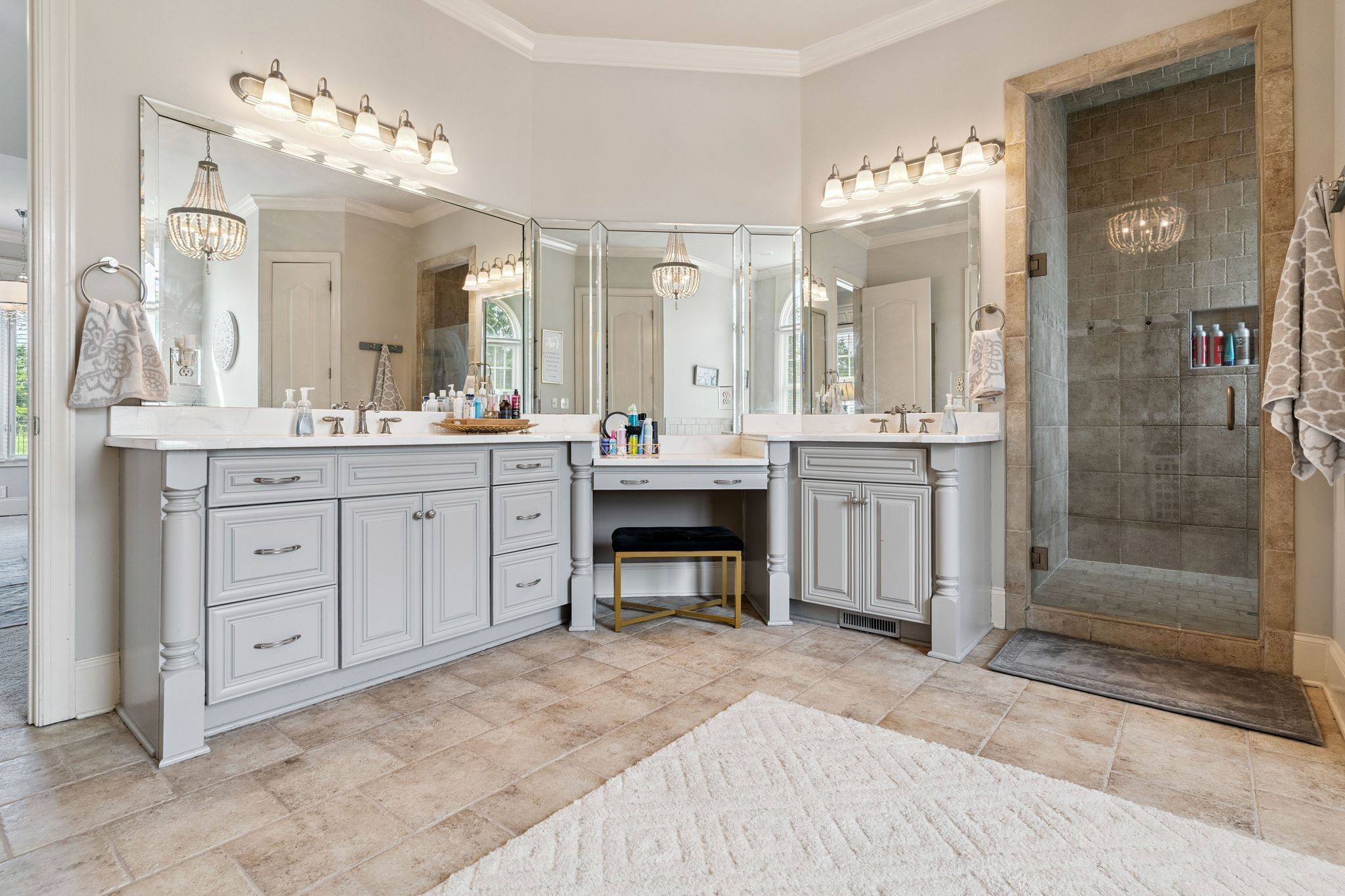 815 Stonebrook Drive Lebanon, TN 37087 - Photo 27 of 71 a spacious bathroom with a shower a sink and a mirror