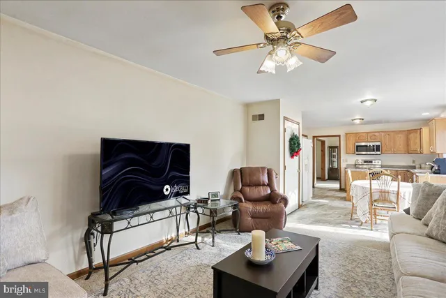 a living room with furniture