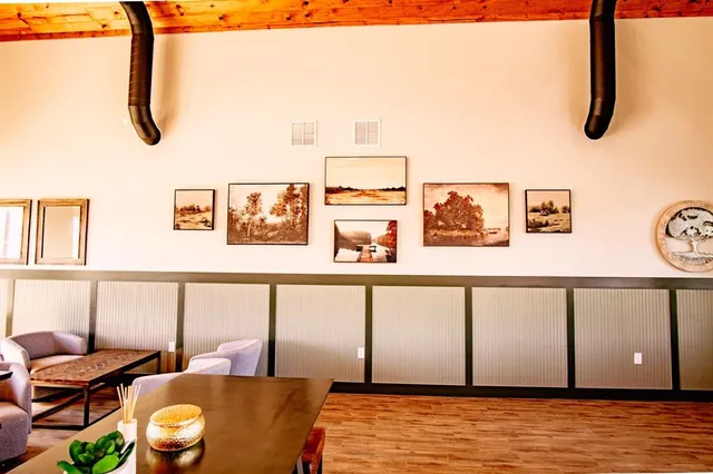 a living room with furniture