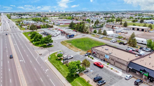 an aerial view of a city