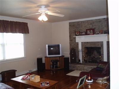 3495 Huntertown Road Versailles, KY 40383 - Photo 7 of 20 Living Room with Fireplace, Crown Moldin