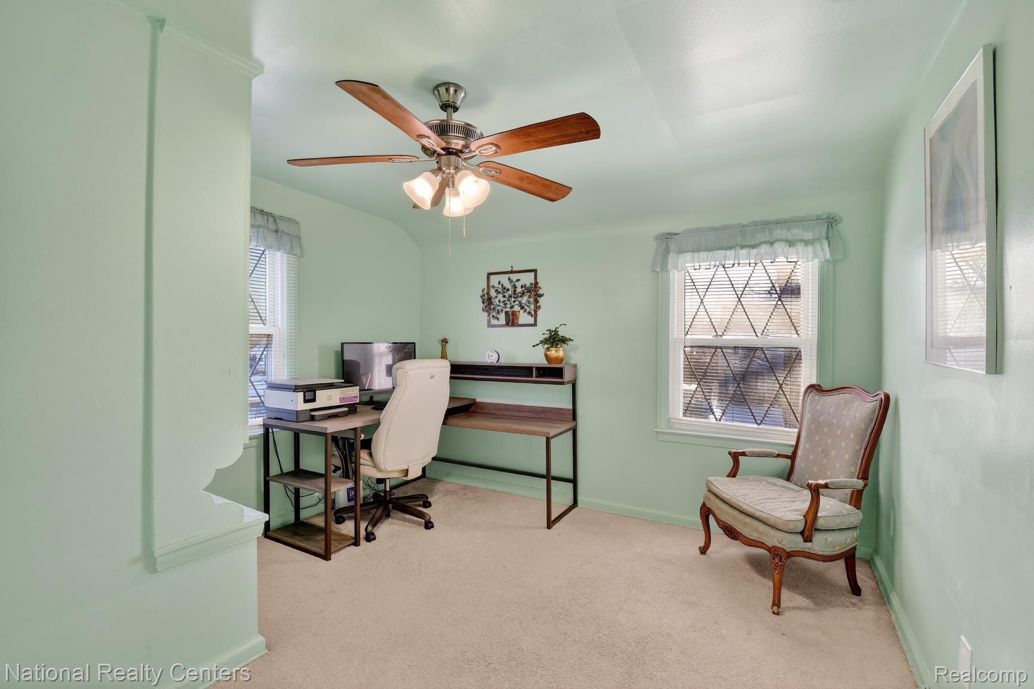 3956 Harvard Road Detroit, MI 48224 - Photo 26 of 44 Office space featuring light carpet and a ceiling fan