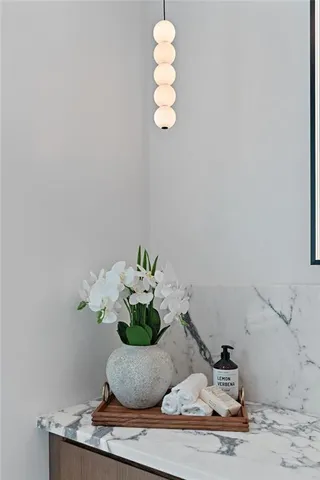 a bathroom with a bath tub