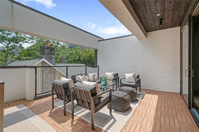 a view of a city with tall buildings