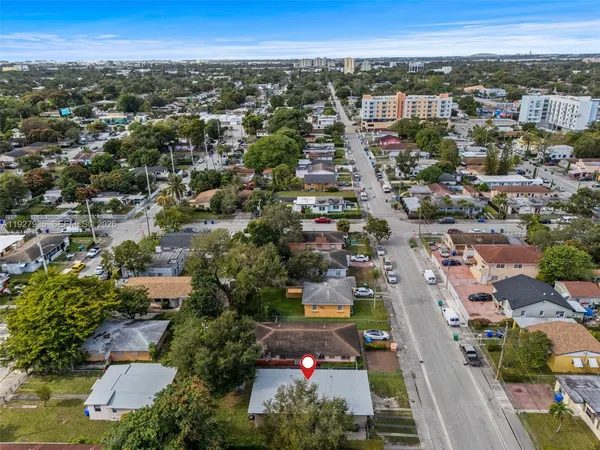 an aerial view of a city