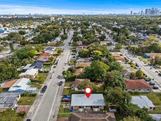 an aerial view of a city