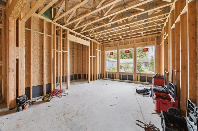 an empty room with windows