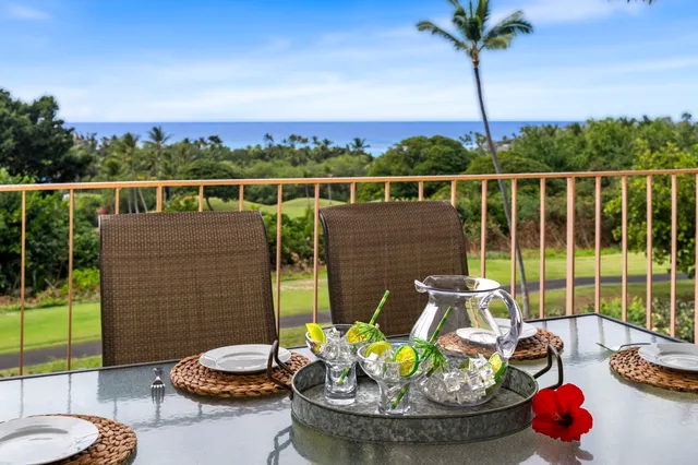 a view of a balcony with chair and potted plant