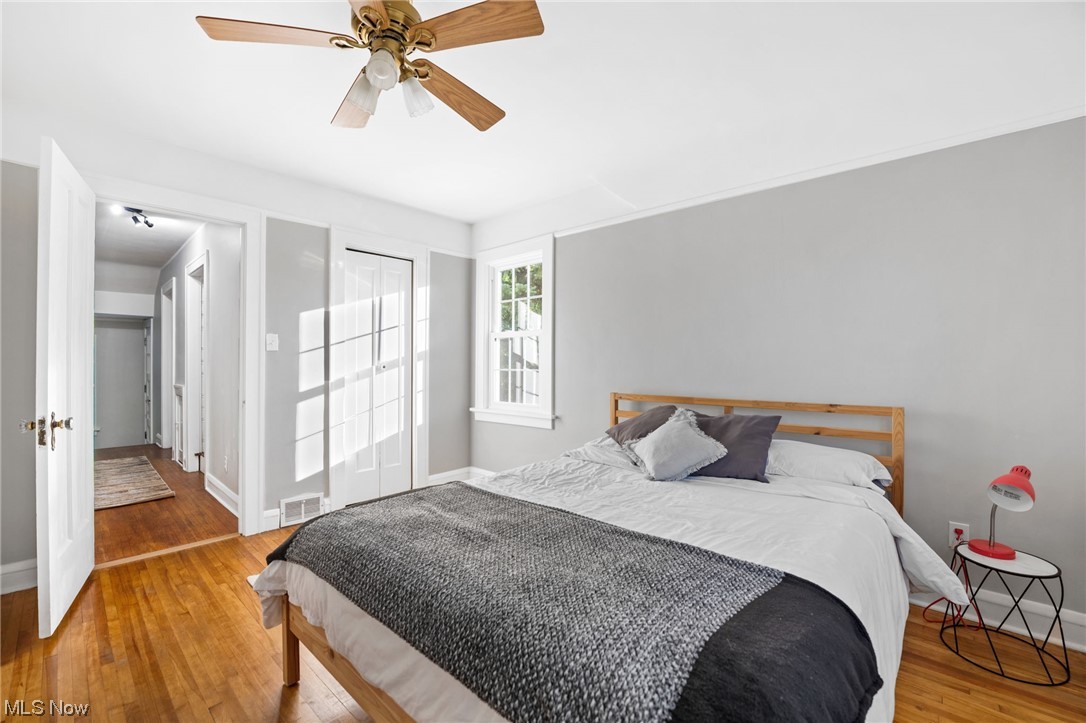 3962 Orchard Road Cleveland Heights, OH 44121 - Photo 23 of 35 Bedroom with light hardwood flooring and ceiling fan