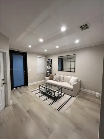 a living room with furniture