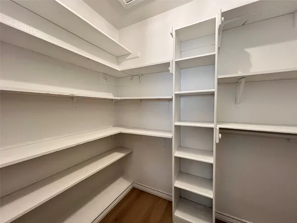 a storage room with empty racks