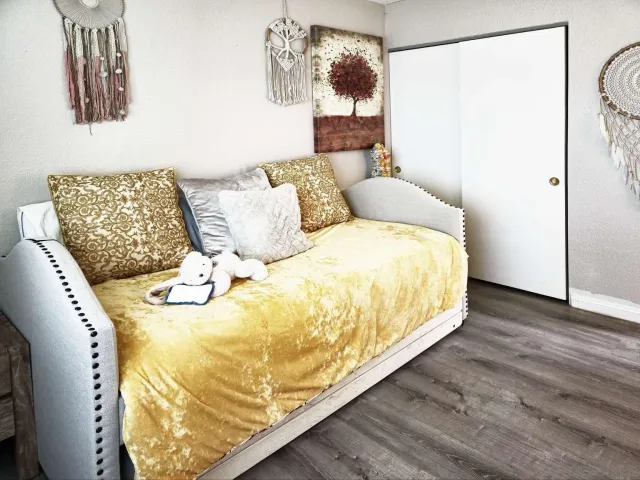 a view of a lake with a house