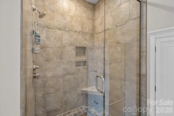 a bathroom with a shower