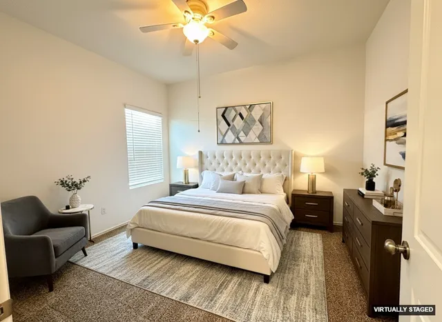 an empty room with closet