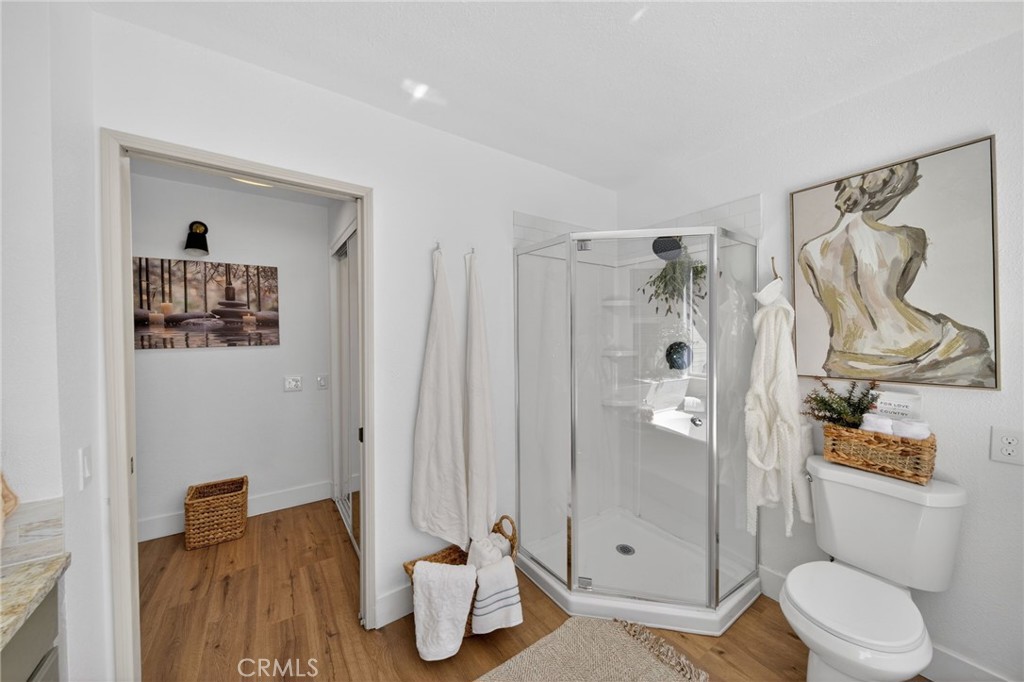 1171 Bear Springs Road Rimforest, CA 92378 - Photo 36 of 43 a bathroom with a toilet and a shower