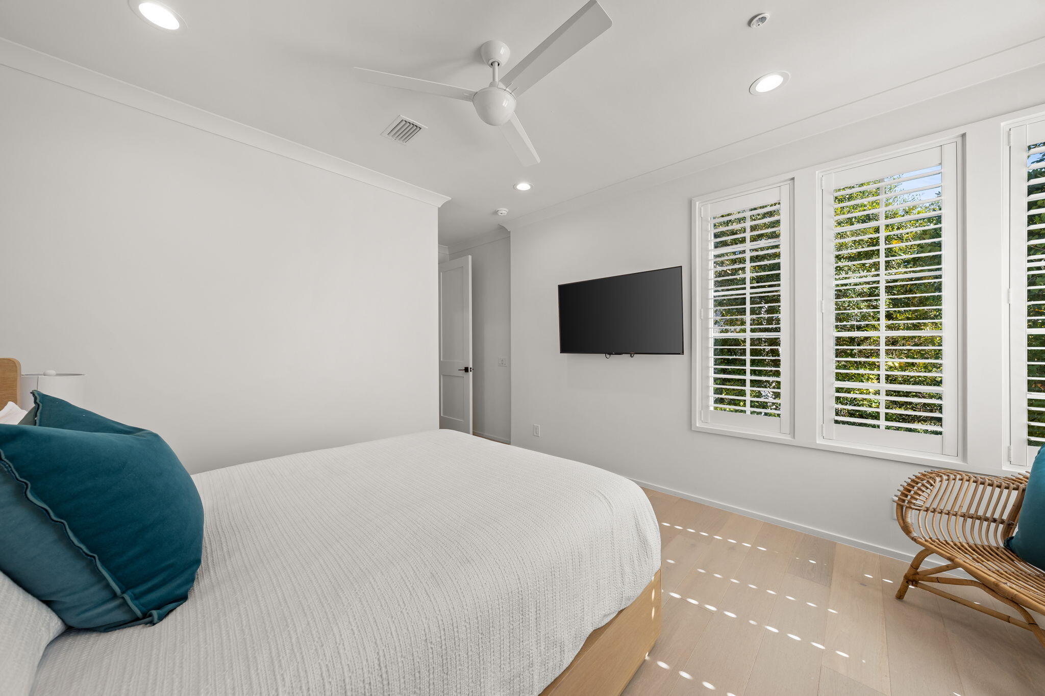 35 Seapointe Lane Santa Rosa Beach, FL 32459 - Photo 21 of 72 a bedroom with a bed a television and a large window