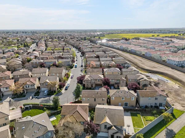 an aerial view of a city