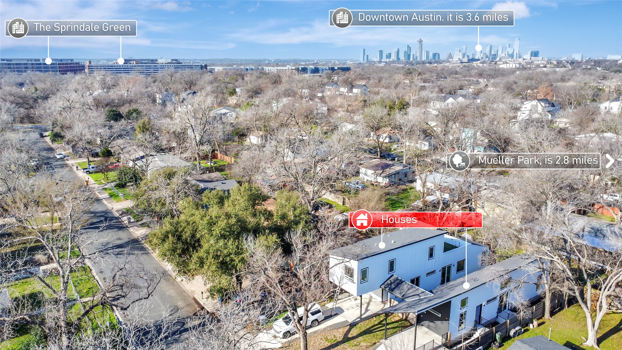 1130 Spur Street, Unit A Austin, TX 78721 - Photo 28 of 31 Aerial perspective