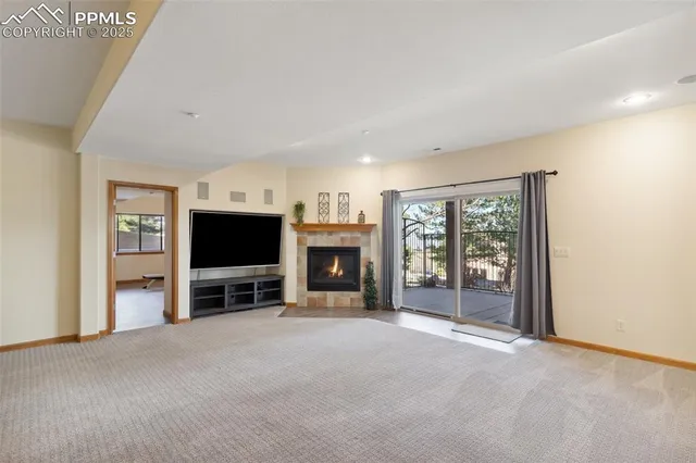 a view of a livingroom with a fireplace