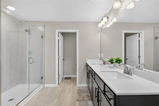 a bathroom with a shower