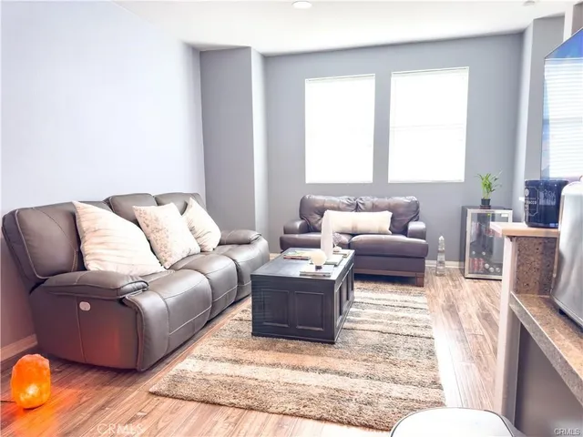 a living room with furniture and a couch