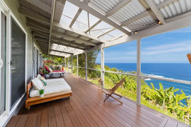 a view of a chairs in wooden deck