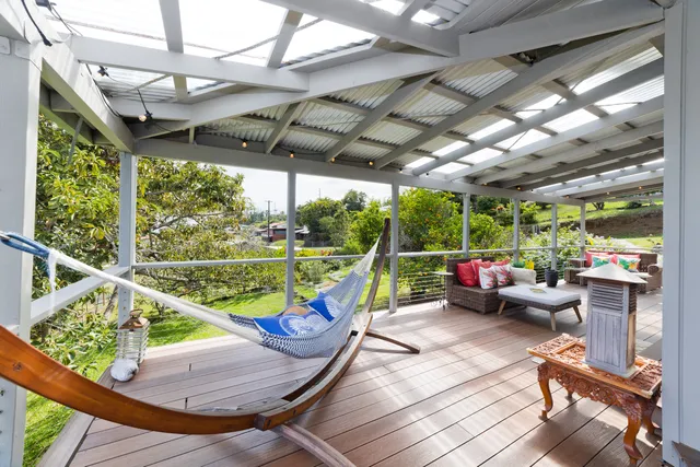 a view of porch with seating space