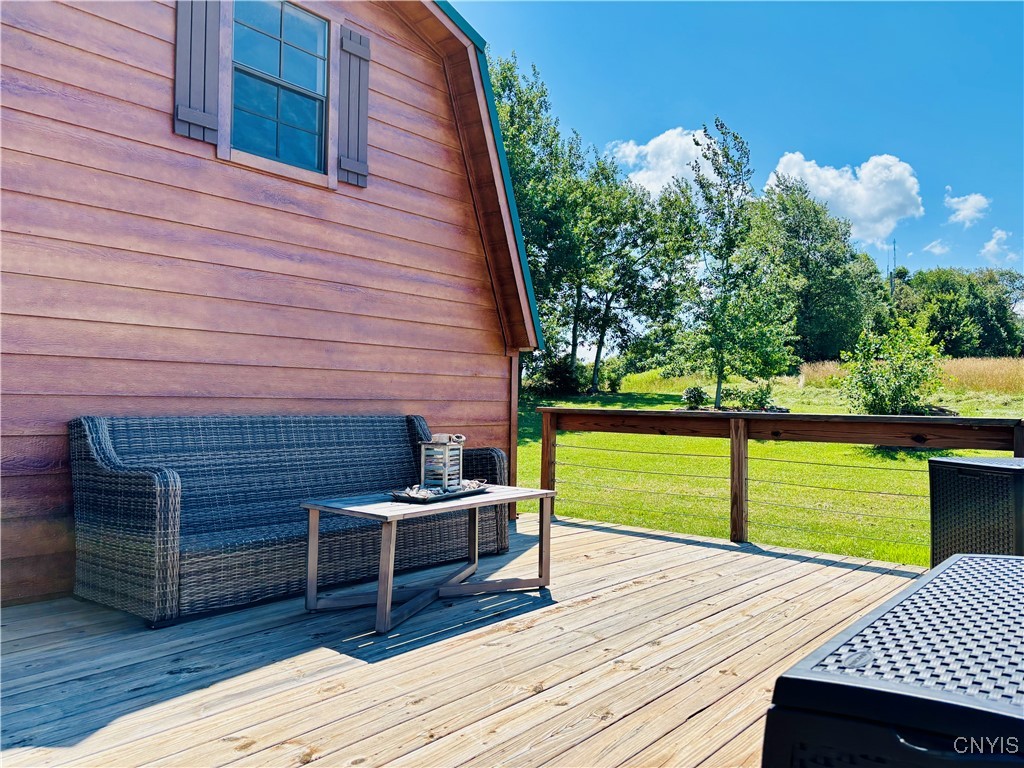 3228 Zelsnack Road Marathon, NY 13803 - Photo 35 of 50 2 story log building with balcony/deck area