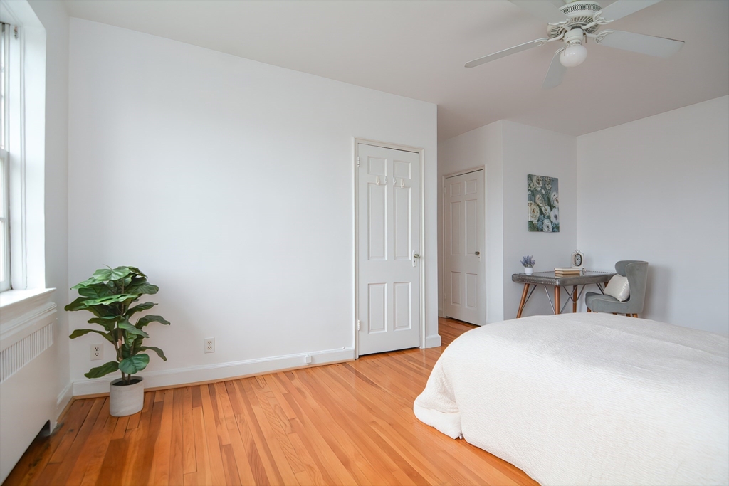 40 Browne Street, Unit 5 Brookline, MA 02446 - Photo 28 of 39 a bedroom with a bed and a potted plant
