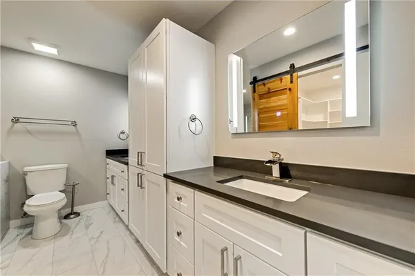 a bathroom with a sink and a toilet