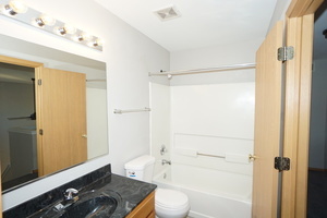 3616 Forestview Drive, Unit 3616 Joliet, IL 60431 - Photo 16 of 20 a bathroom with a granite countertop sink toilet and shower