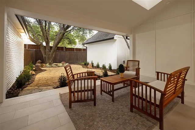 a outdoor space with furniture