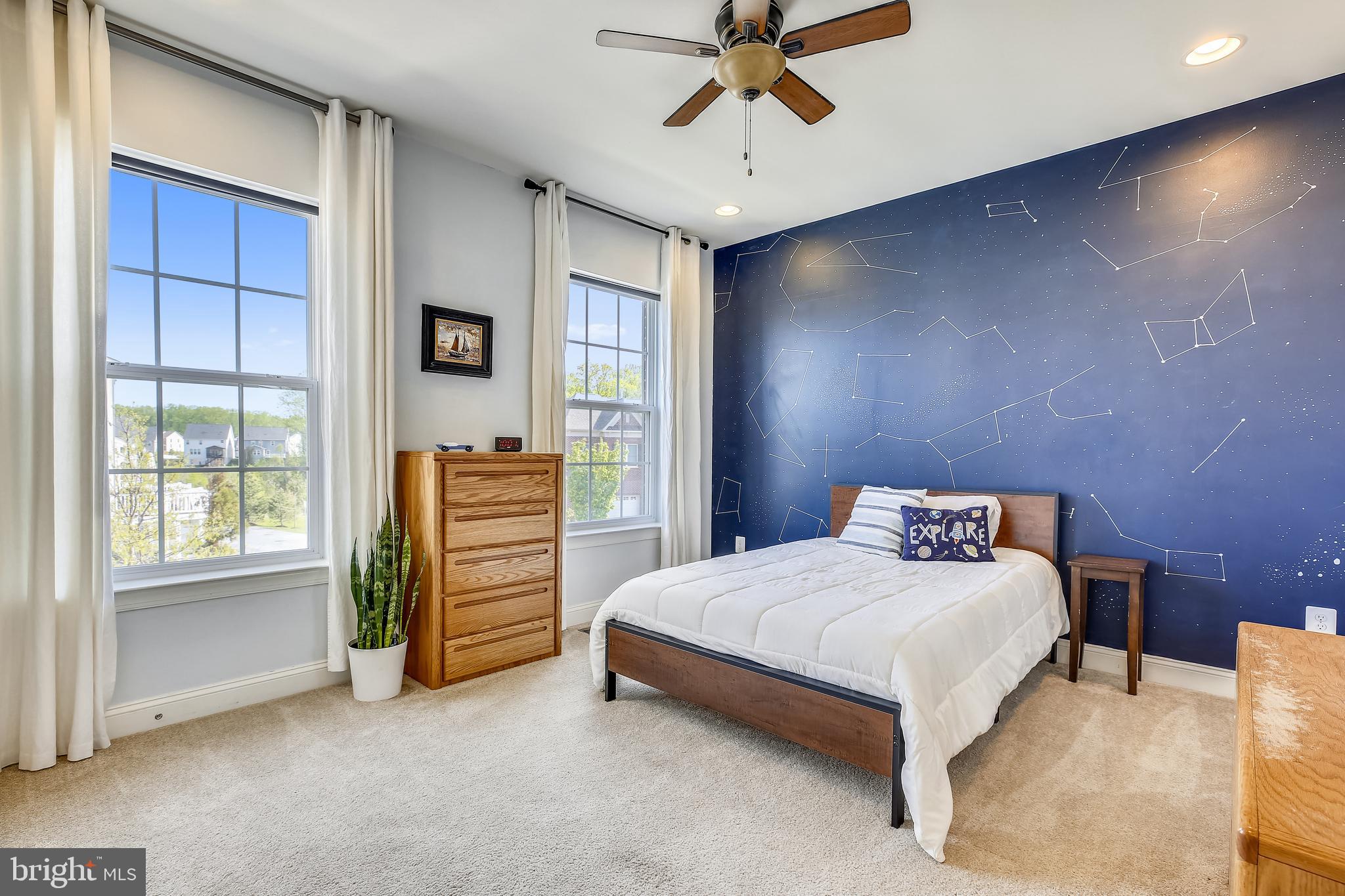 13376 Redspire Drive Silver Spring, MD 20906 - Photo 33 of 67 Bedroom #1 has a fan, built out closet & mural