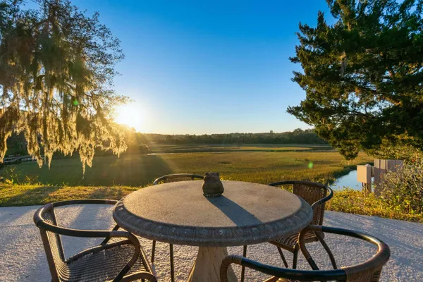 a view of a lake with a city