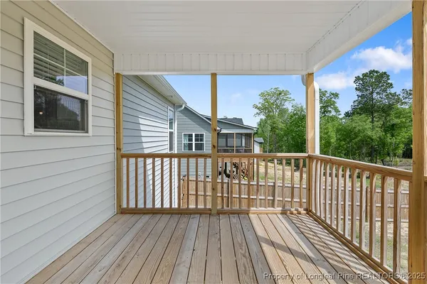 a view of a wooden deck