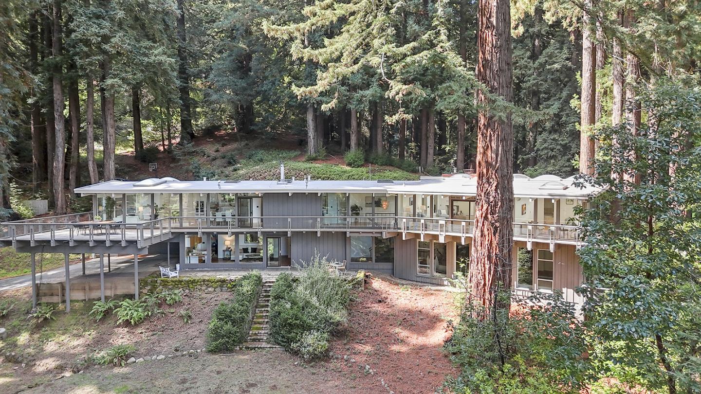 320 Grandview Drive Woodside, CA 94062 - Photo 35 of 43 a view of a house with a yard and sitting area
