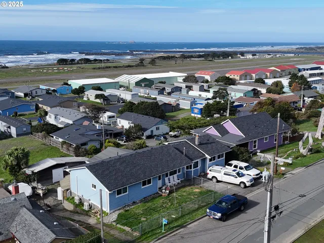 an aerial view of multiple houses