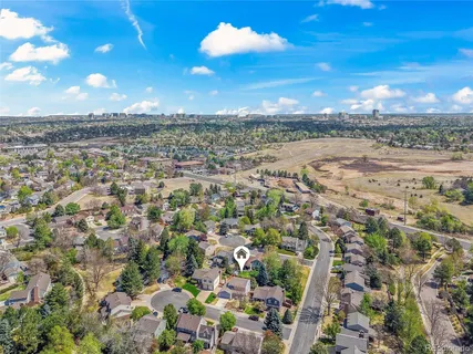 an aerial view of a city