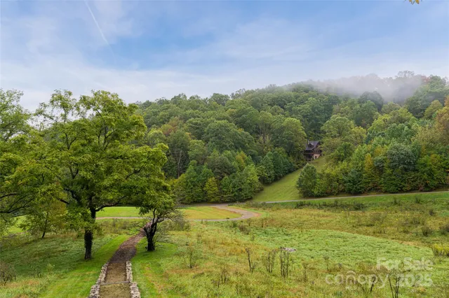 a backyard of a house with lots of green space