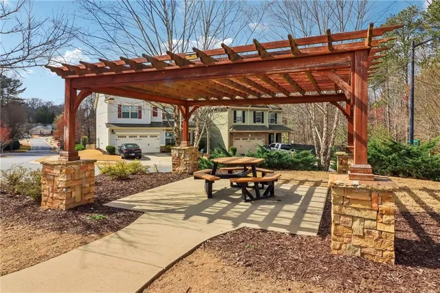 a view of street with houses