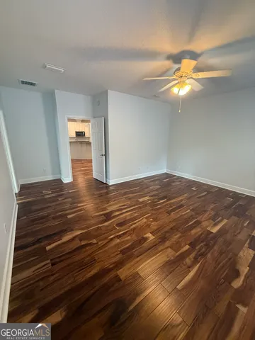 a view of a livingroom with a window