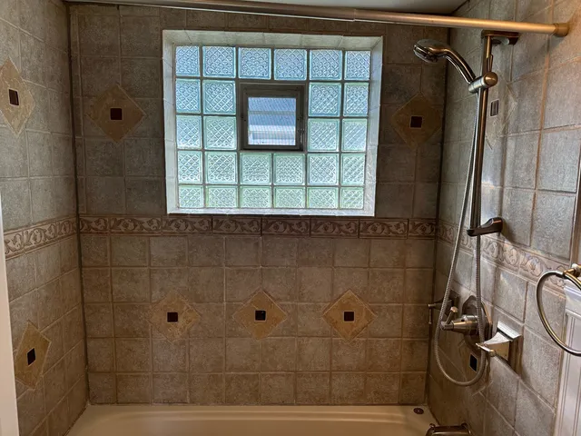a bathroom with a shower
