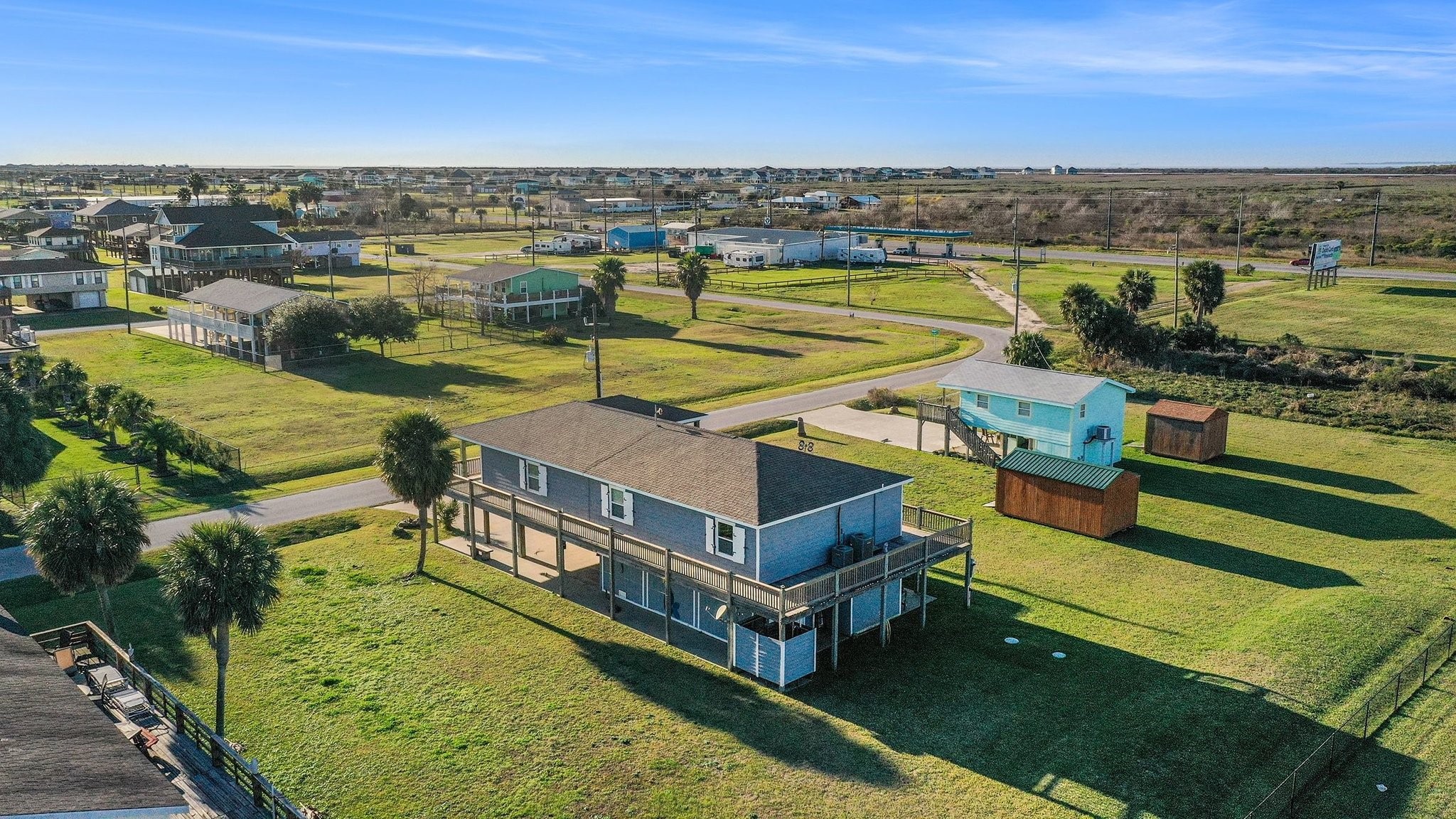970 Wommack Drive Crystal Beach, TX 77650 - Photo 43 of 49 an aerial view of a house with a ocean view