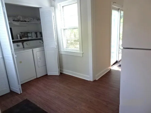 a view of a wooden fence