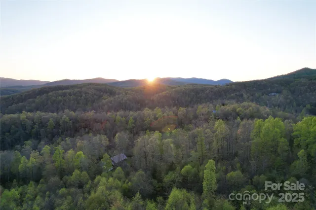 a view of a mountain range with trees in the background