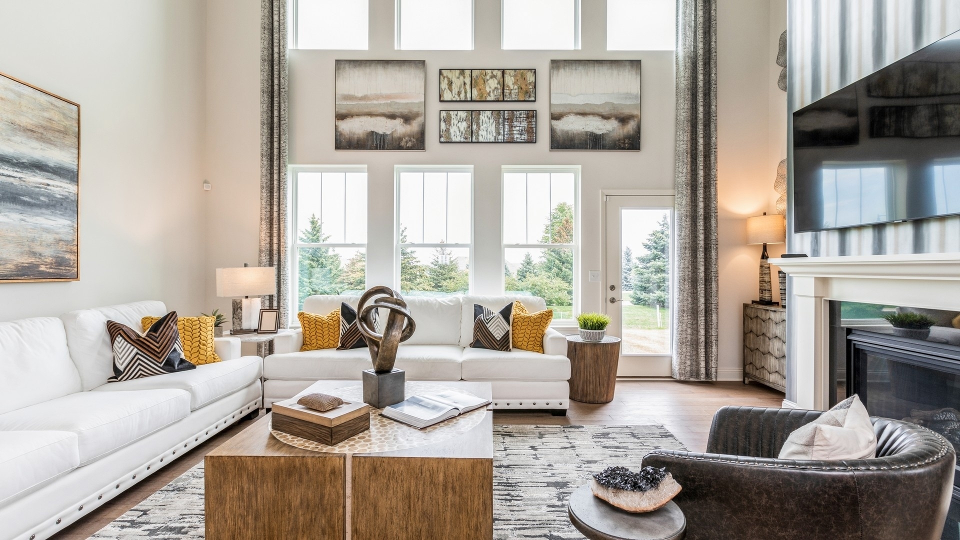 16155 Lake View Road Plainfield, IL 60586 - Photo 2 of 17 a living room with furniture and a fireplace